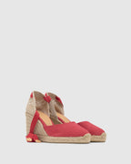 Zapato Cuña Esparto Rojo | Carina