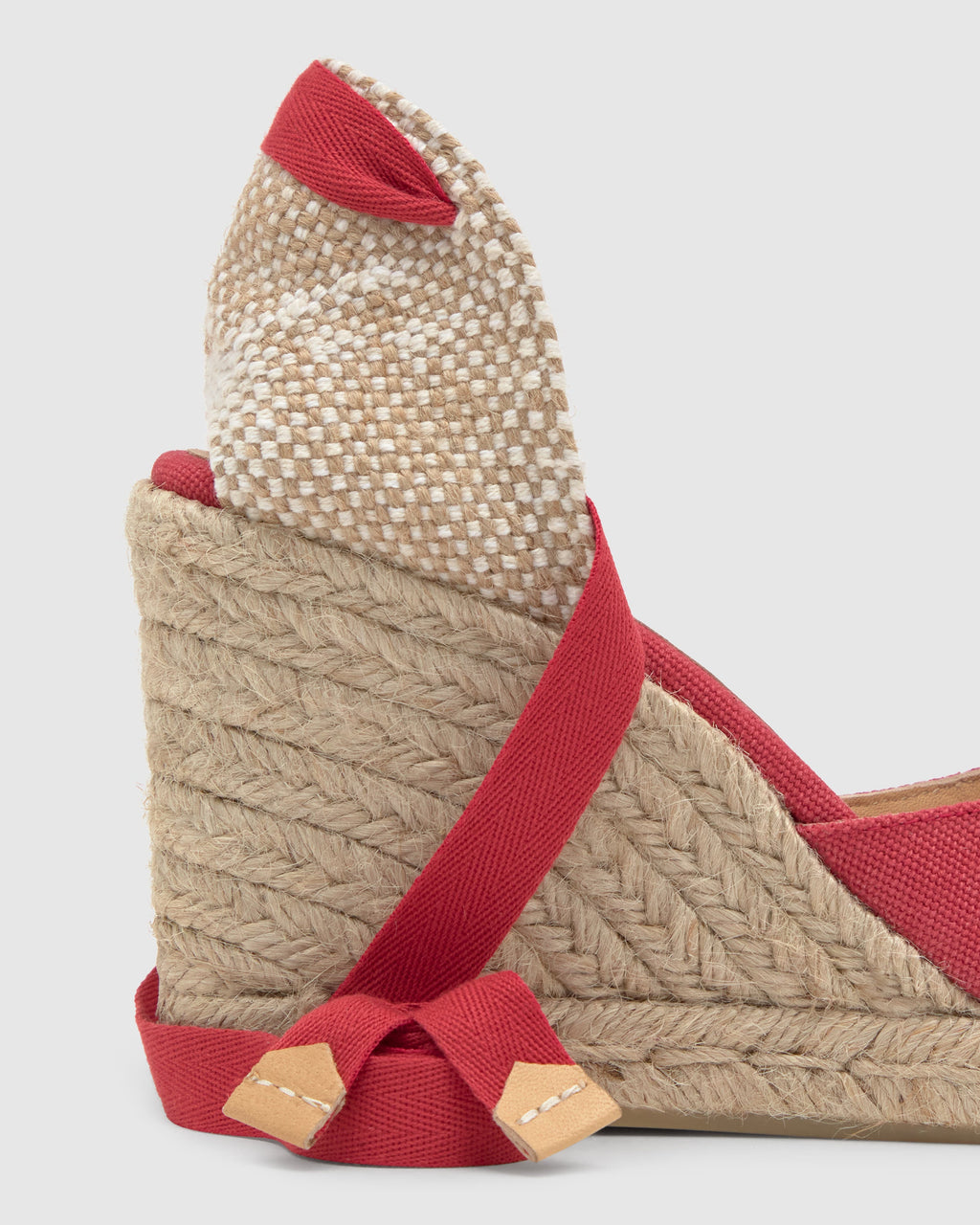 Zapato Cuña Esparto Rojo | Carina