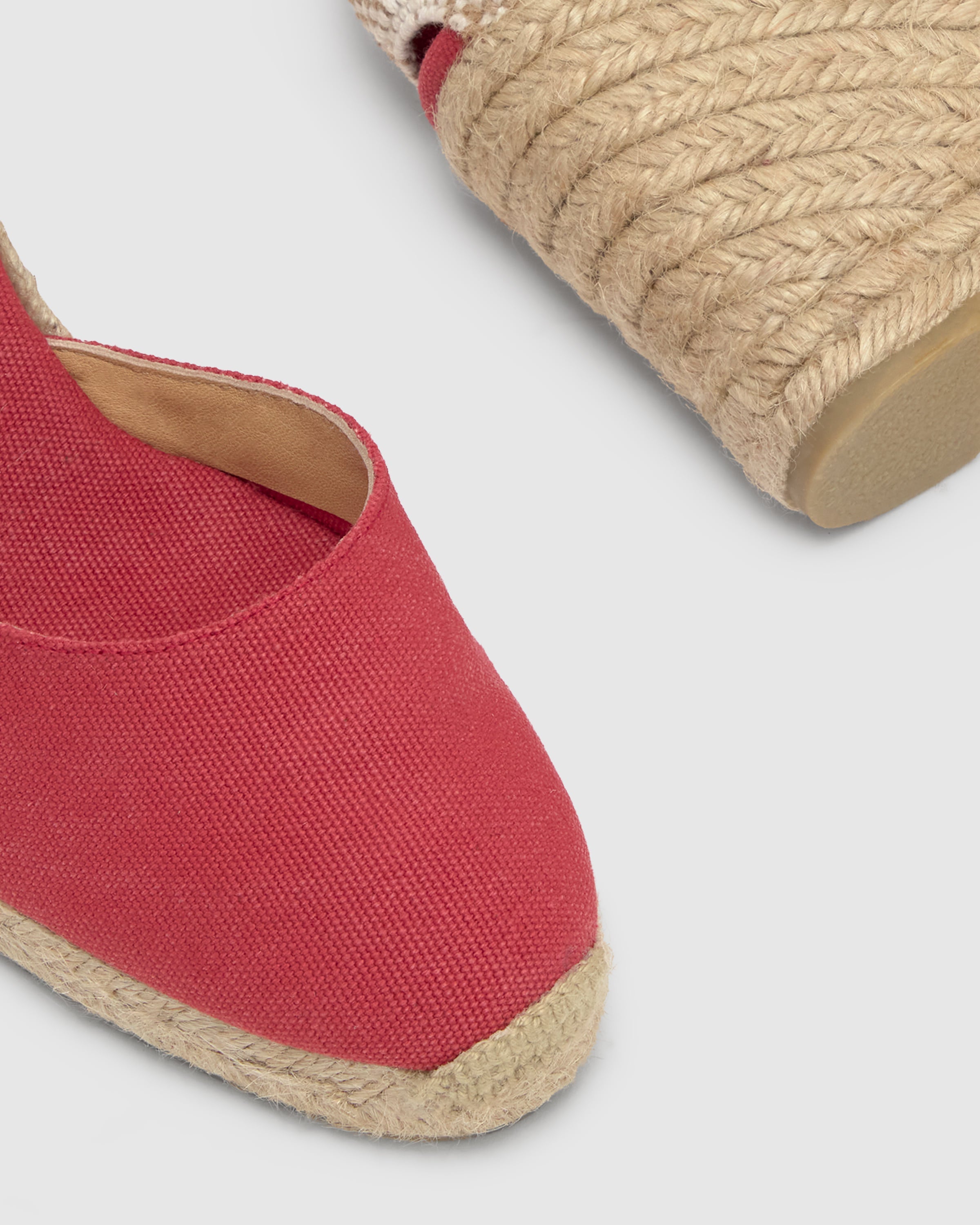 Zapato Cuña Esparto Rojo | Carina