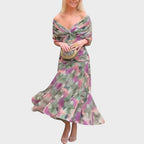 Vestido Midi Largo Con Escote En V