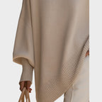 Capa de Punto Asimétrica Oversize | Celeste