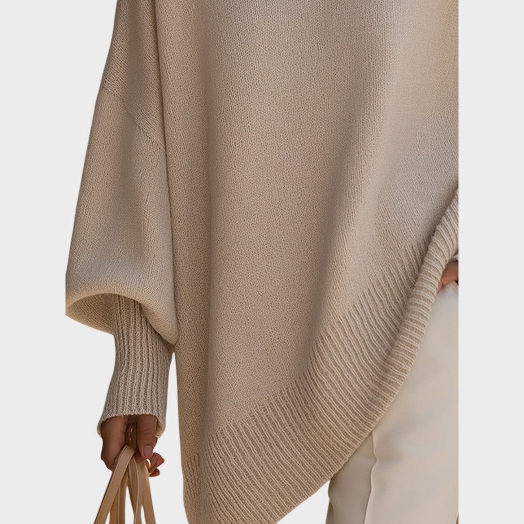 Celeste | Capa de Punto Asimétrica Oversize