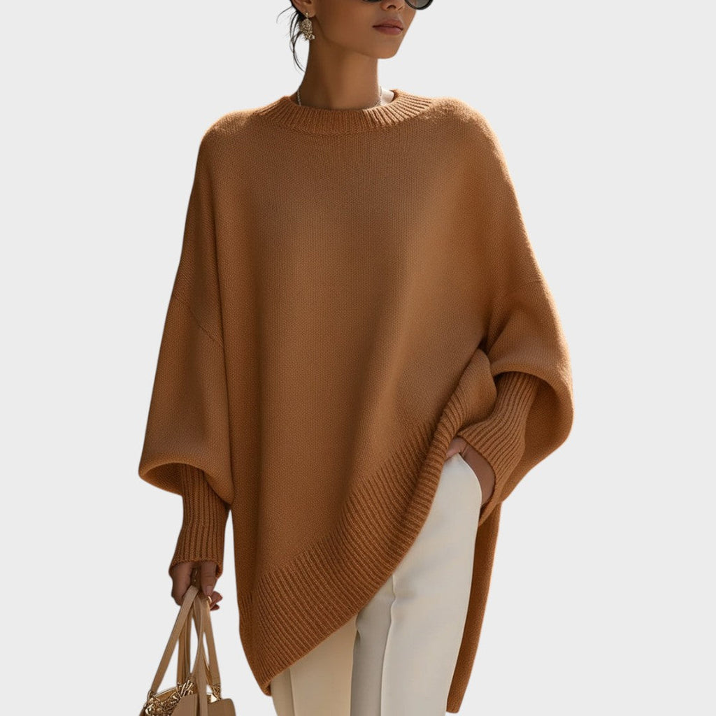 Celeste | Capa de Punto Asimétrica Oversize