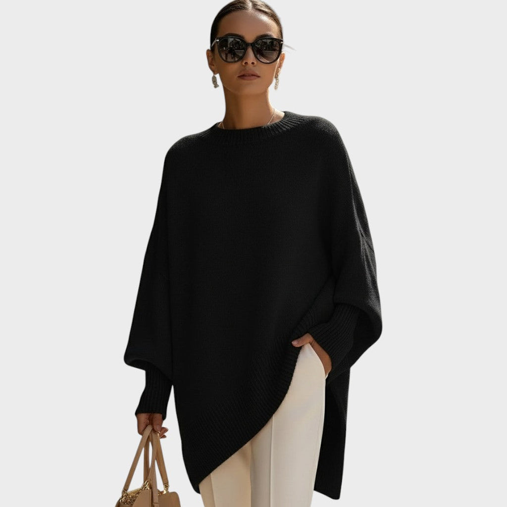 Celeste | Capa de Punto Asimétrica Oversize