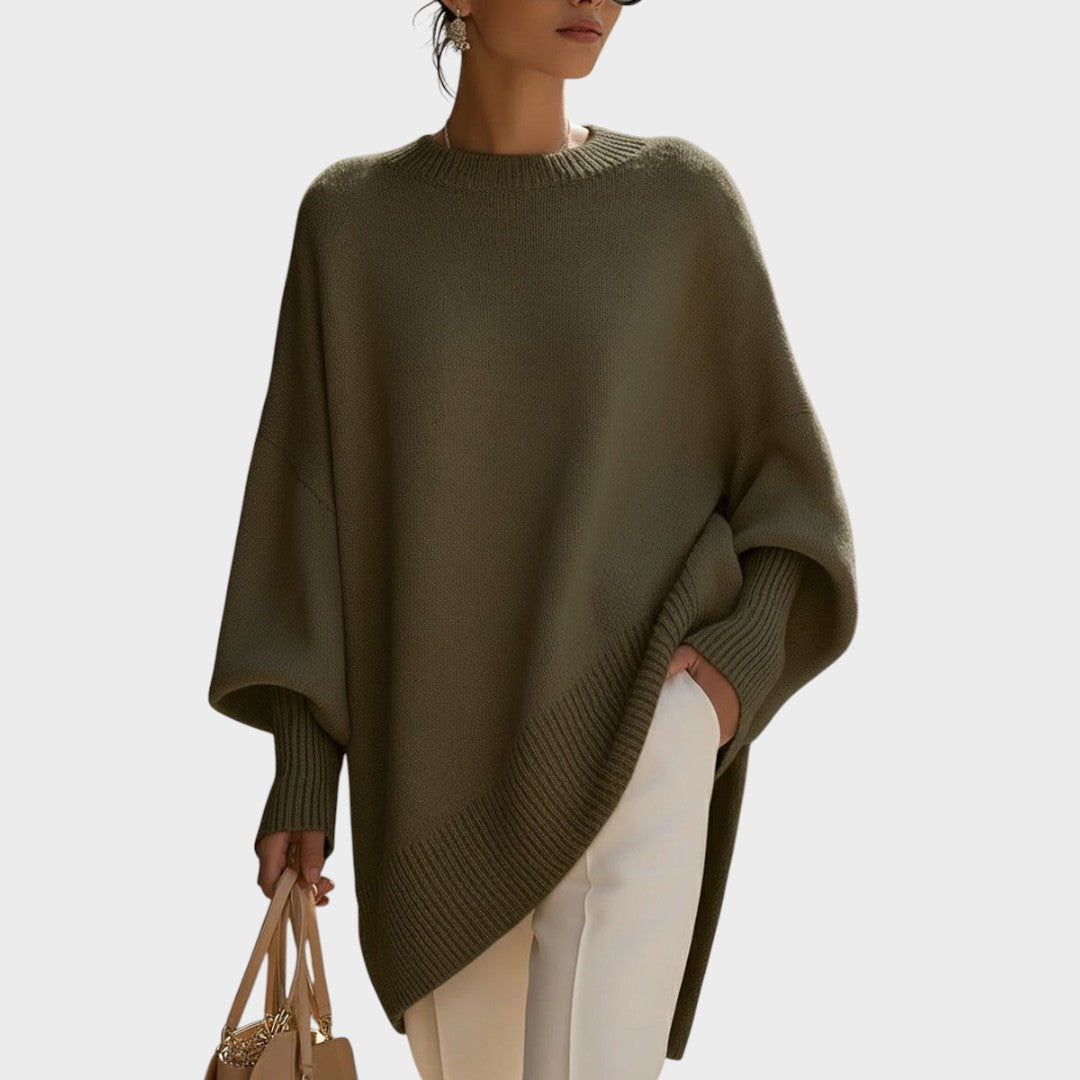 Celeste | Capa de Punto Asimétrica Oversize