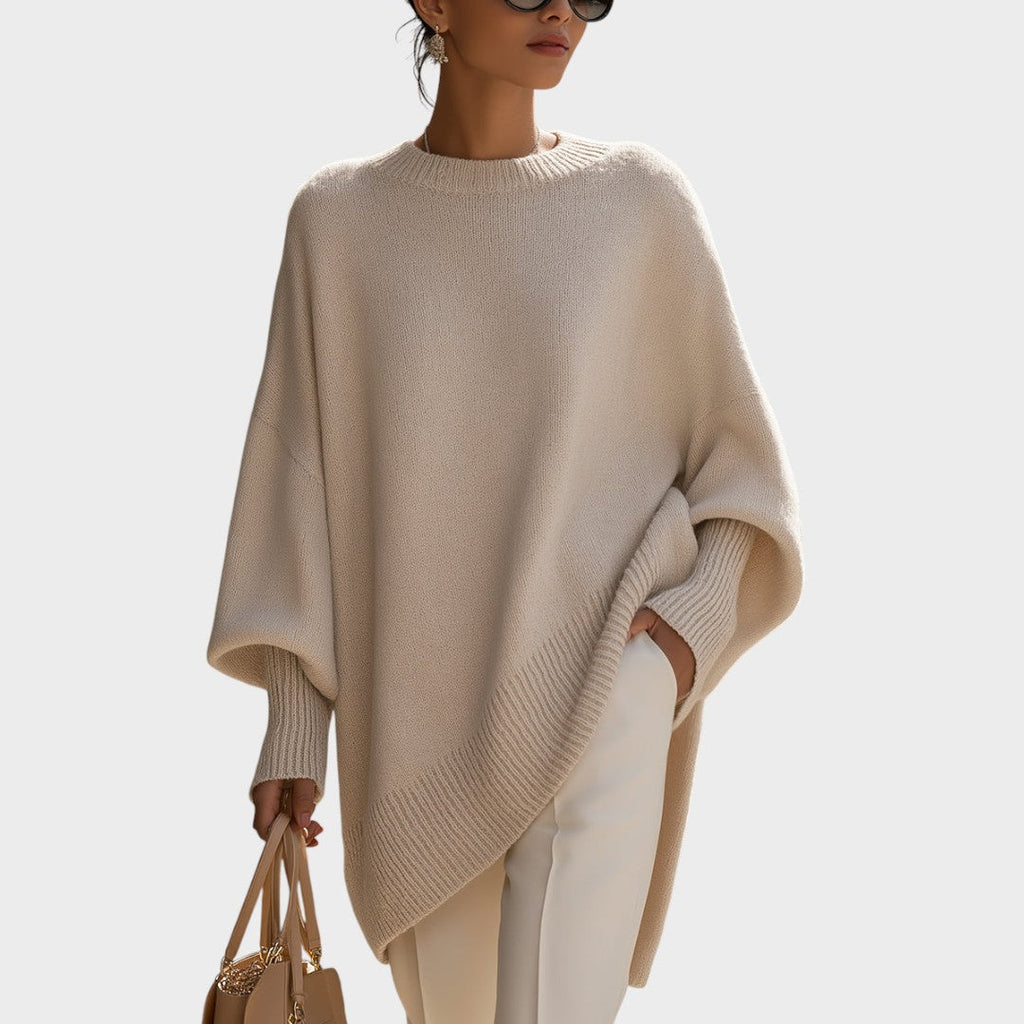 Celeste | Capa de Punto Asimétrica Oversize