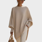 Capa de Punto Asimétrica Oversize | Celeste