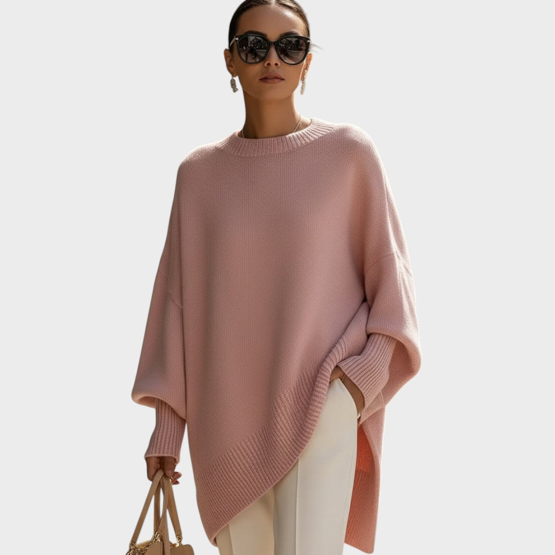 Celeste | Capa de Punto Asimétrica Oversize