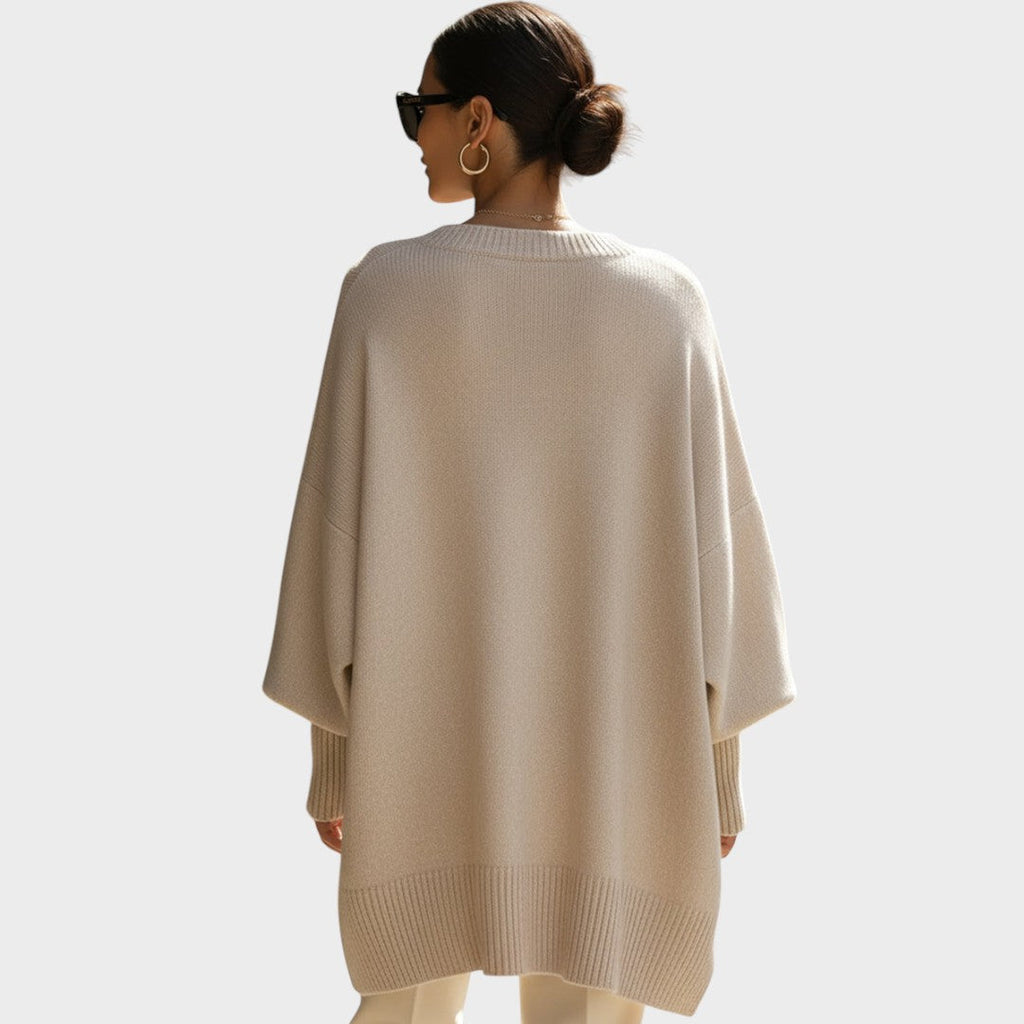 Celeste | Capa de Punto Asimétrica Oversize