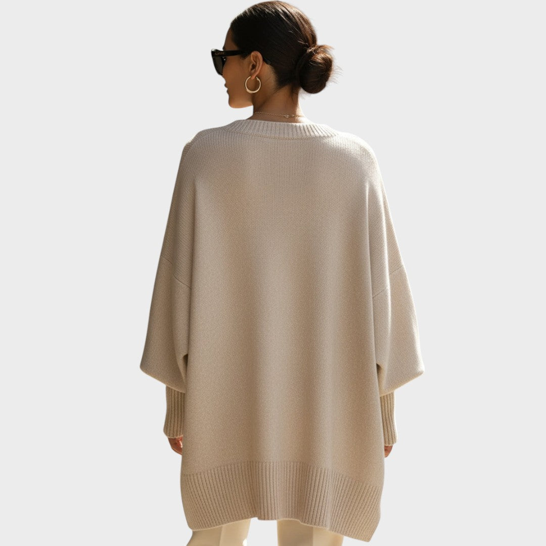Celeste | Capa de Punto Asimétrica Oversize