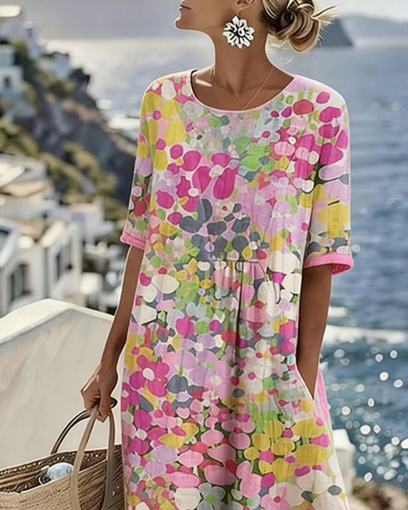 Vestido midi floral suelto y ligero | Elena