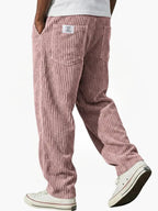 Pantalones de pana para hombre con cintura elástica