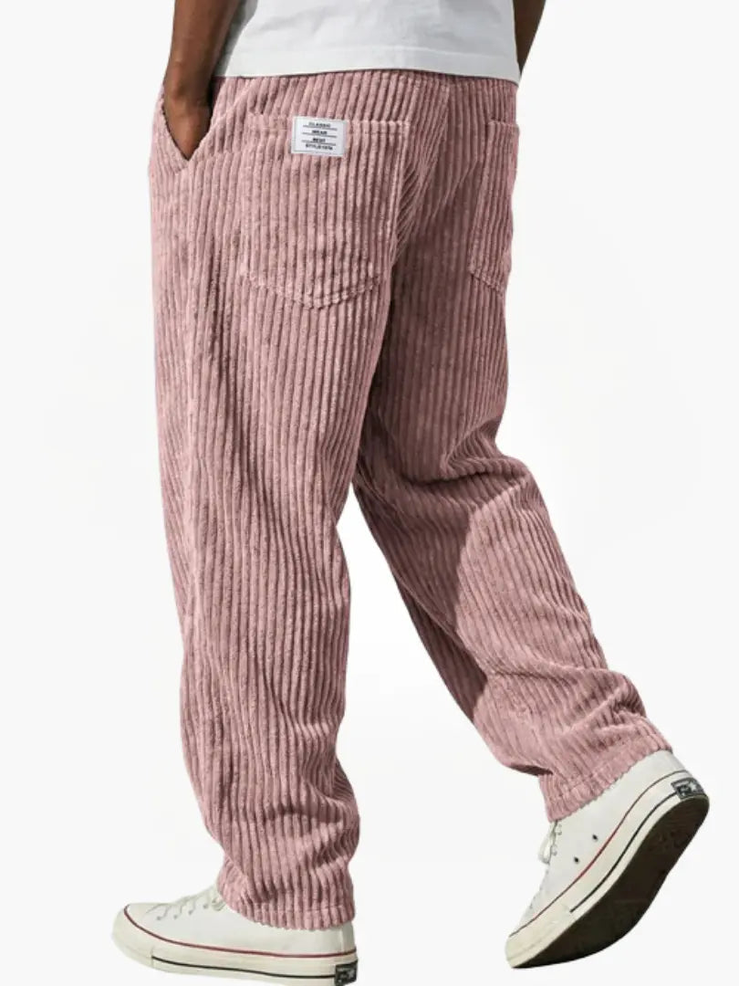 Pantalones de pana para hombre con cintura elástica