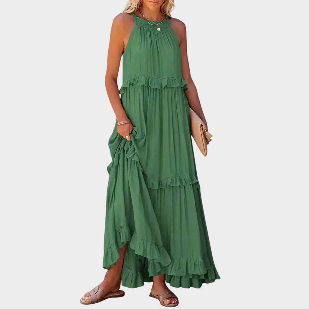 Vestido Sin Mangas Con Ribete De Volantes | Landry