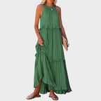 Vestido Sin Mangas Con Ribete De Volantes | Landry
