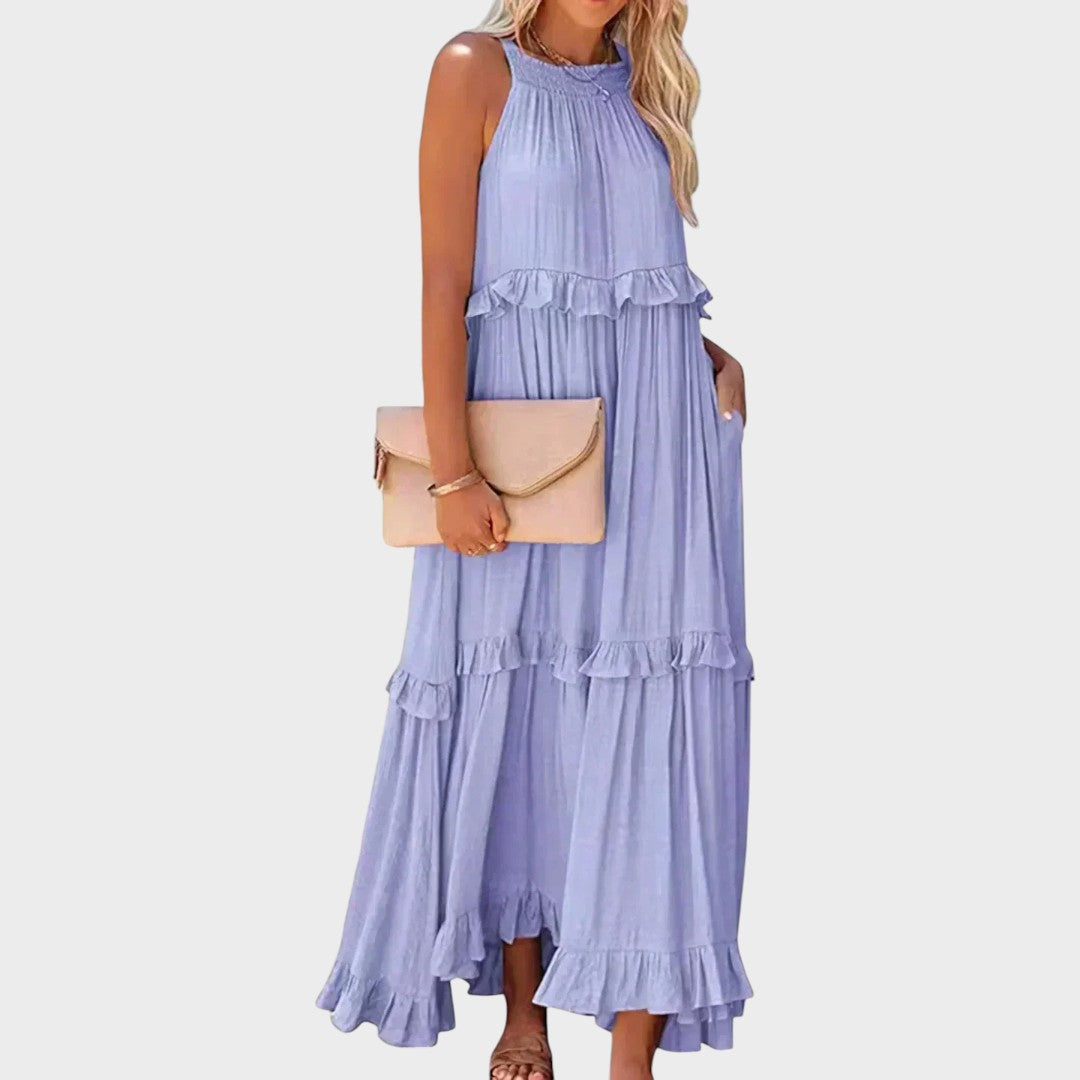 Vestido Sin Mangas Con Ribete De Volantes | Landry
