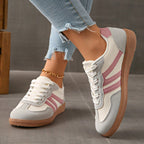 Zapatillas deportivas ortopédicas de cuero para mujer – cordones y diseño bajo