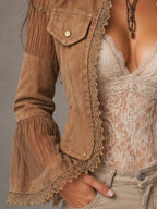 Chaqueta Boho Vintage con Encaje y Mangas Acampanadas | Triana