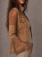 Chaqueta Boho Vintage con Encaje y Mangas Acampanadas | Triana