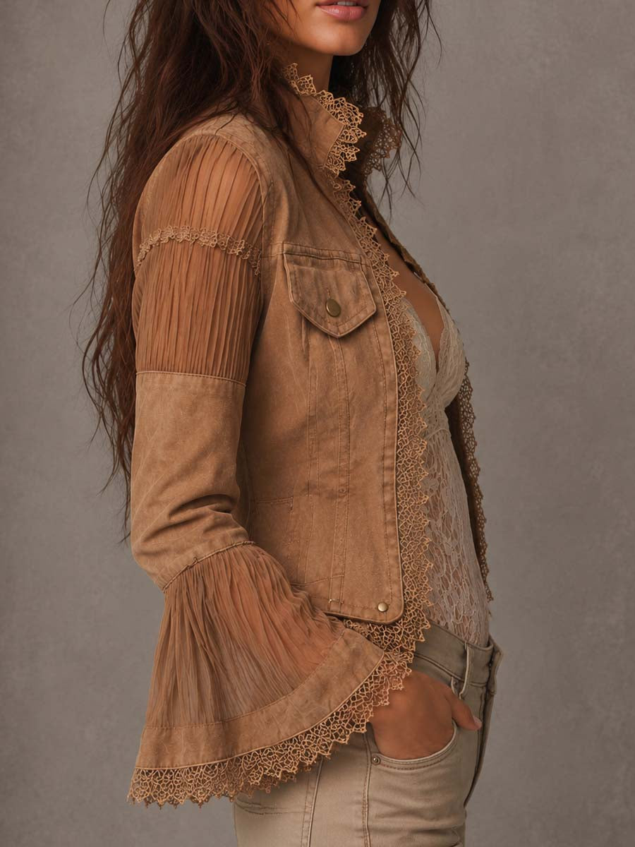 Chaqueta Boho Vintage con Encaje y Mangas Acampanadas | Triana