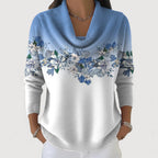 Jersey Floral con Cuello Vuelto | Alba