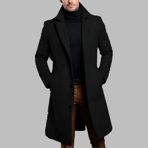 Abrigo largo elegante de lana para hombre Marcos - Luna Cruz