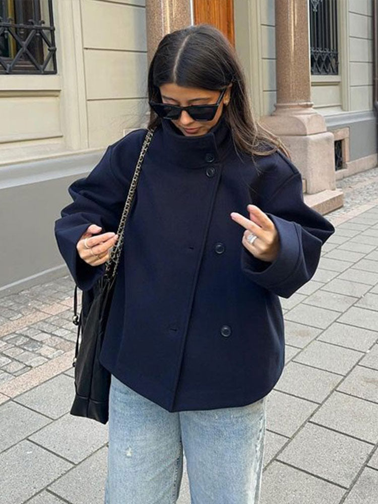 Chaqueta corta elegante con doble botonadura para mujer Elena - Luna Cruz