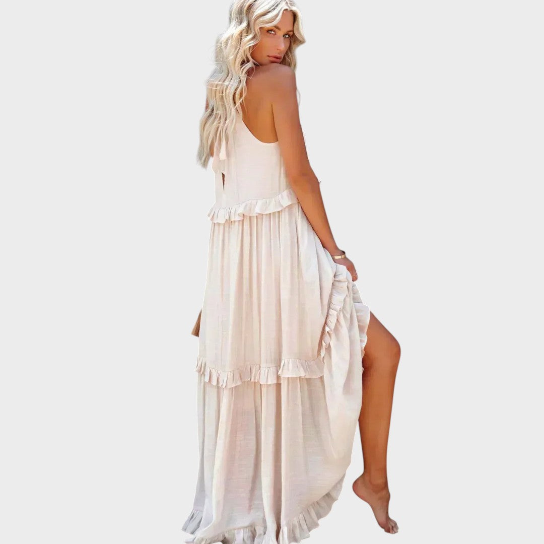 Vestido Sin Mangas Con Ribete De Volantes | Landry
