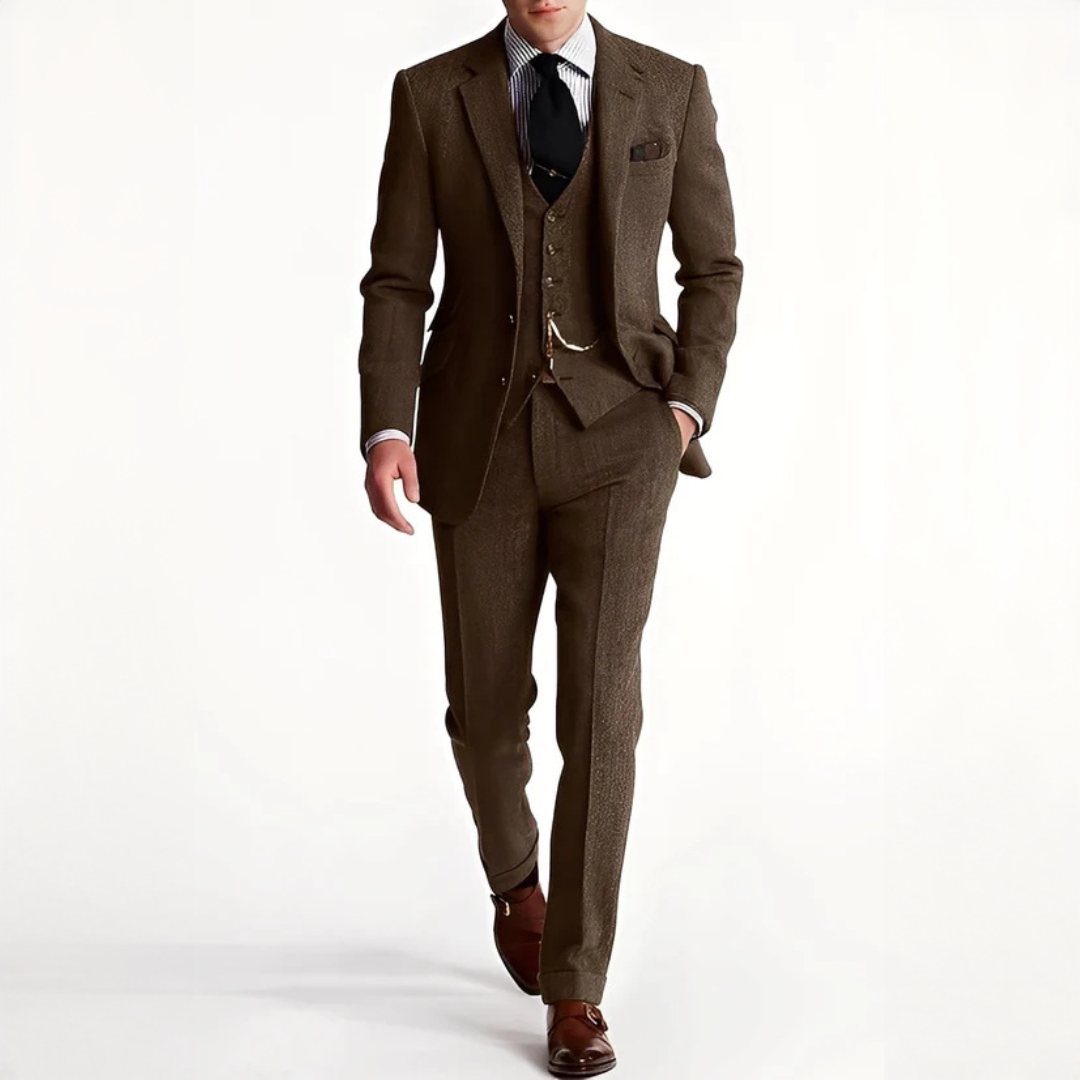 Traje Tres Piezas Tweed Elegante Hombre | Desmond