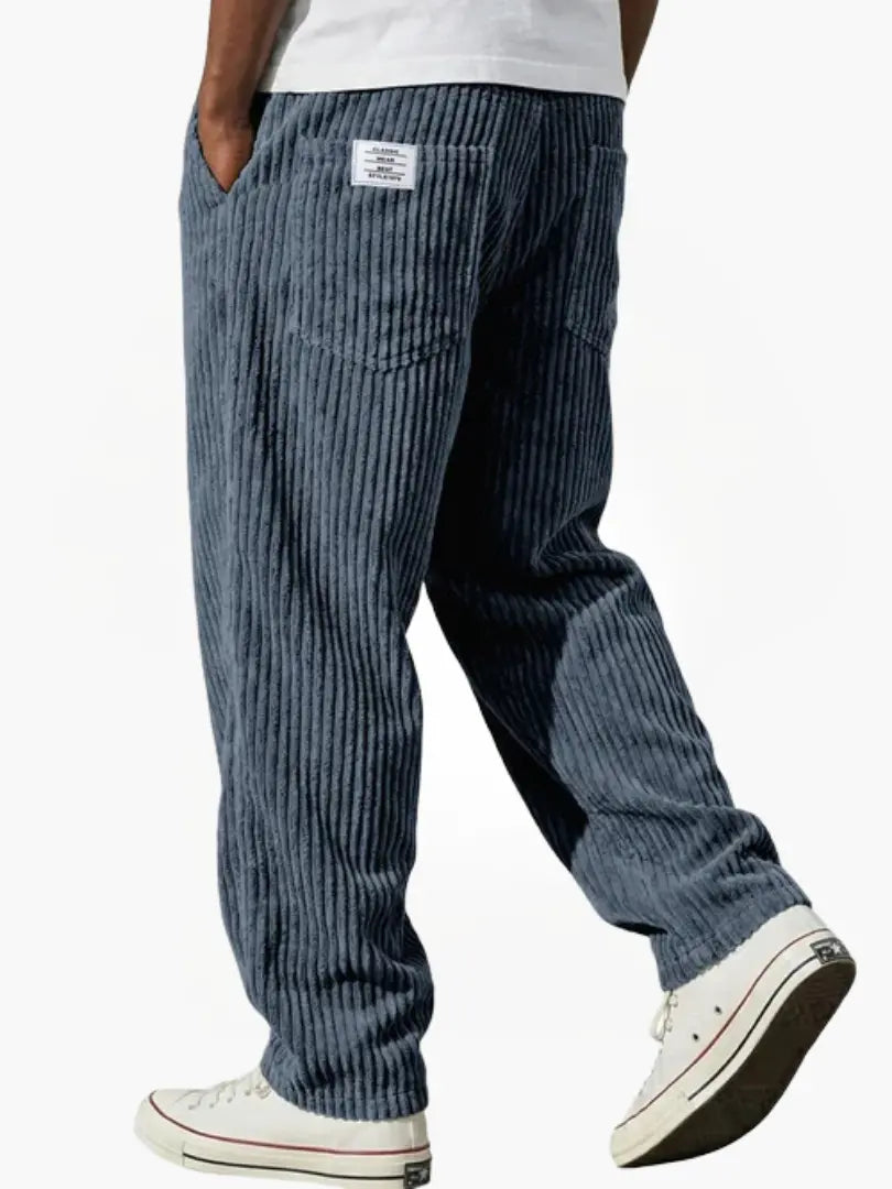 Pantalones de pana para hombre con cintura elástica