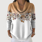Jersey Floral con Cuello Vuelto | Alba