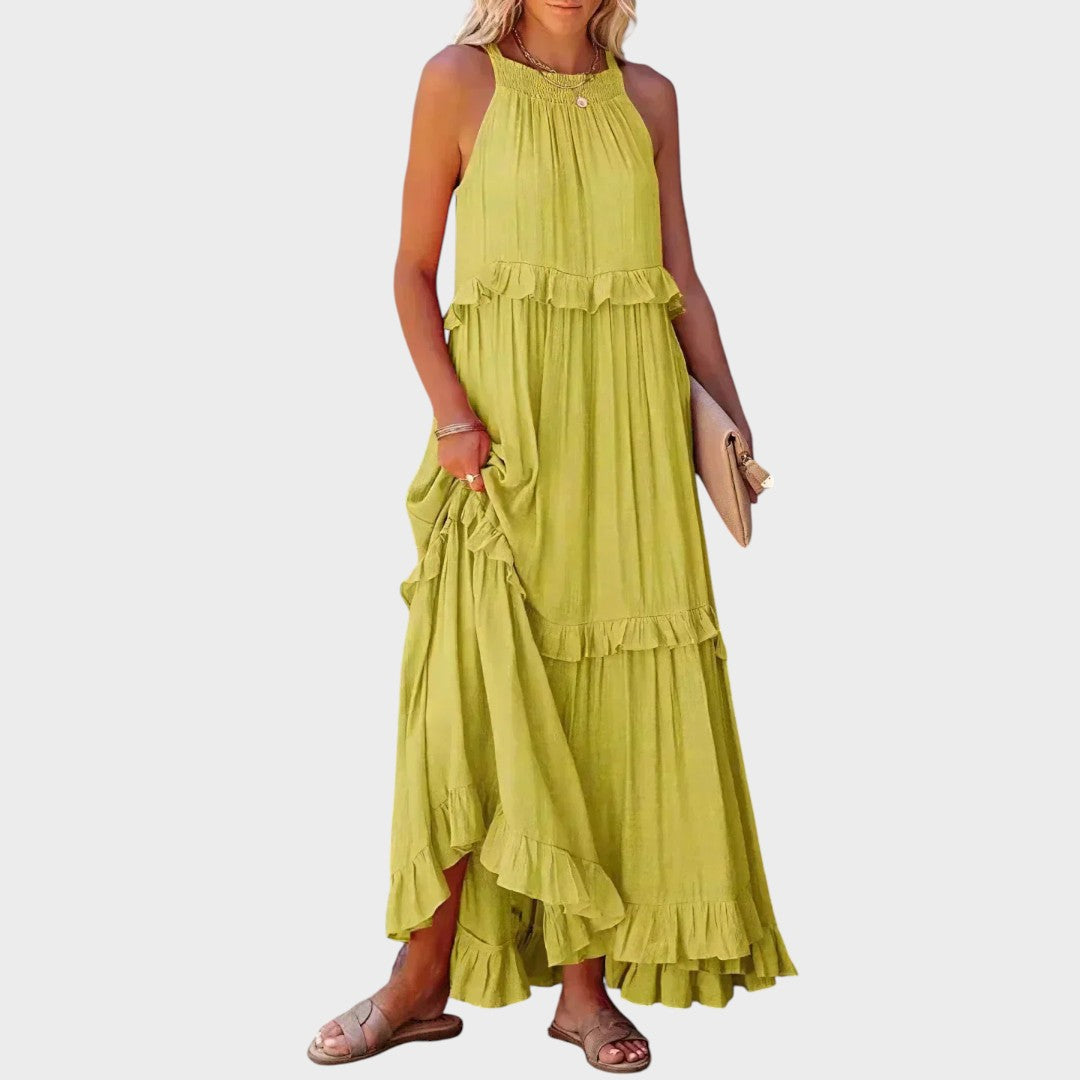 Vestido Sin Mangas Con Ribete De Volantes | Landry