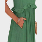 Vestido Sin Mangas Con Ribete De Volantes | Landry