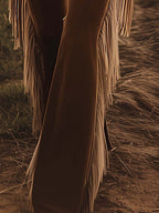 Vaqueros Acampanados Western Mujer con Flecos - Valme