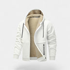 Cárdigan de forro polar sherpa con cremallera y capucha para hombre – Corte relajado