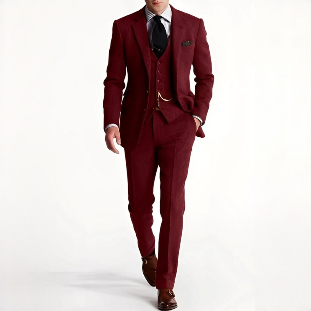 Traje Tres Piezas Tweed Elegante Hombre | Desmond