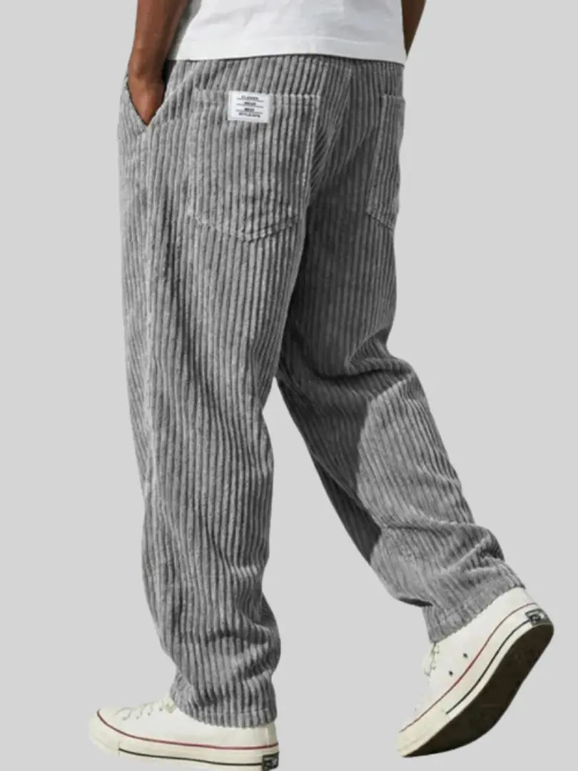 Pantalones de pana para hombre con cintura elástica