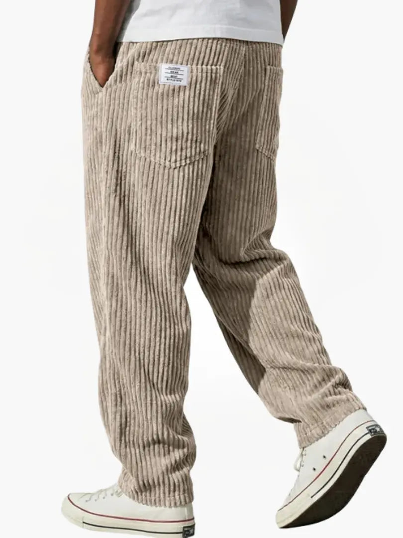 Pantalones de pana para hombre con cintura elástica