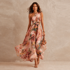 Vestido Largo Asimétrico Un Hombro Floral Mujer | Florentia