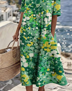 Vestido midi floral suelto y ligero | Elena