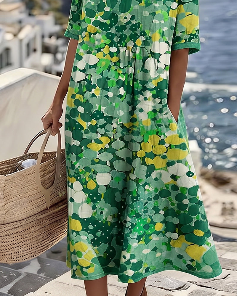 Vestido midi floral suelto y ligero | Elena