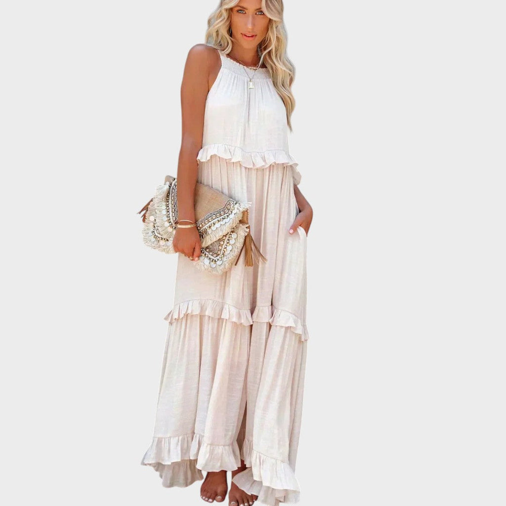 Vestido Sin Mangas Con Ribete De Volantes | Landry