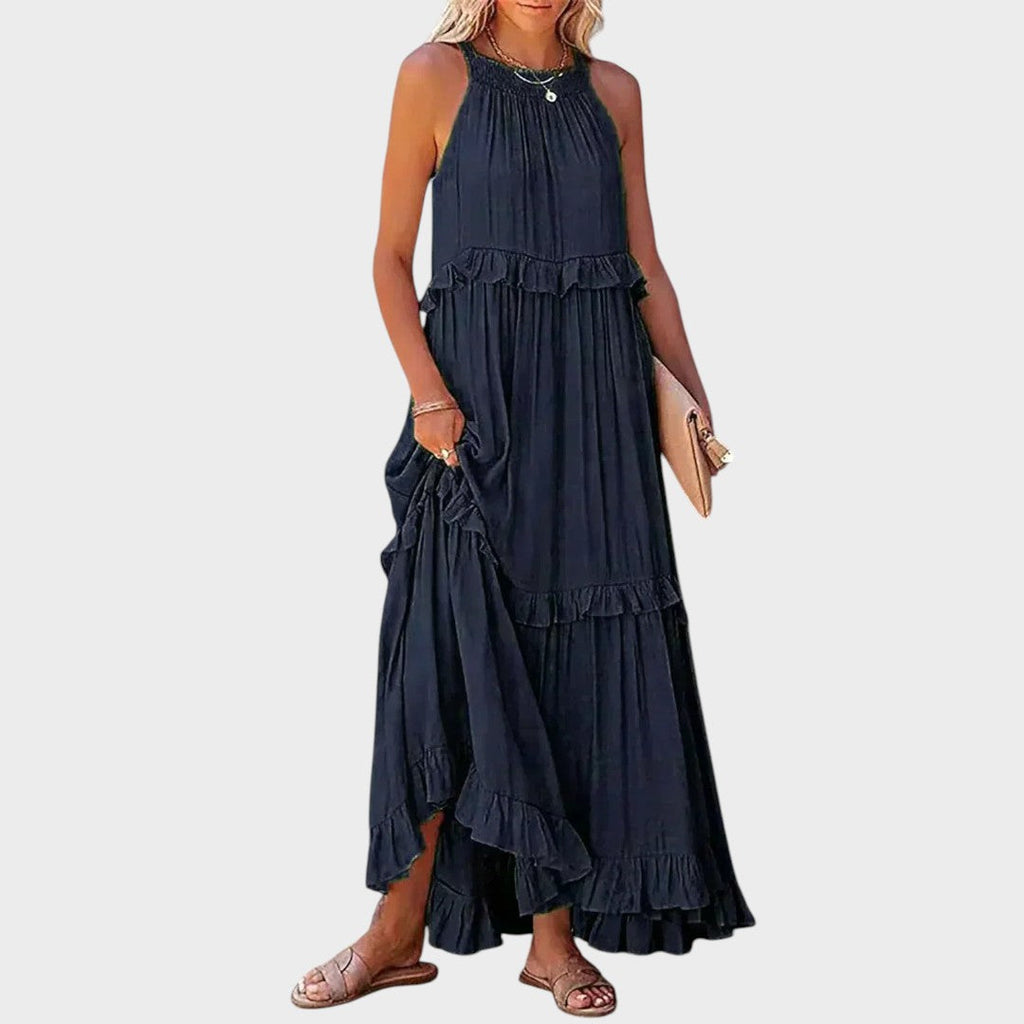 Vestido Sin Mangas Con Ribete De Volantes | Landry