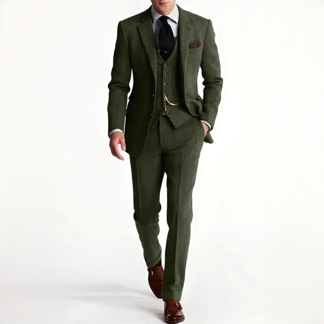 Traje Tres Piezas Tweed Elegante Hombre | Desmond