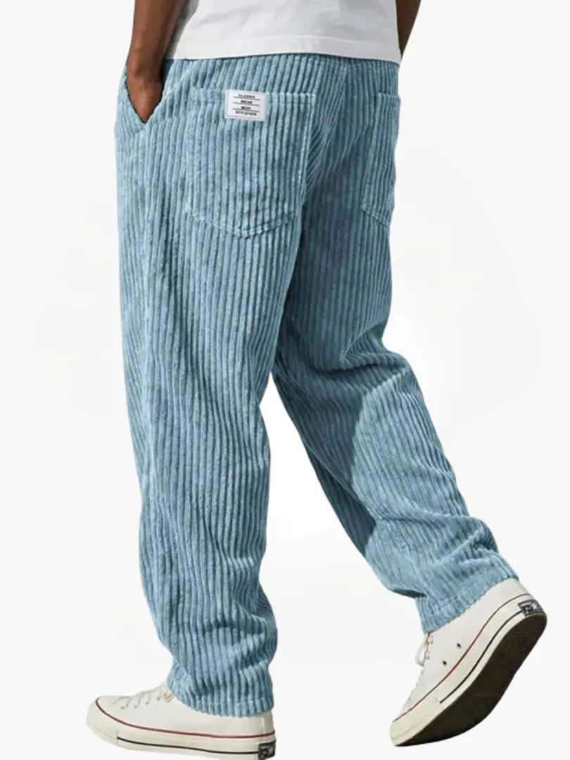 Pantalones de pana para hombre con cintura elástica