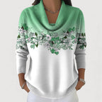 Jersey Floral con Cuello Vuelto | Alba