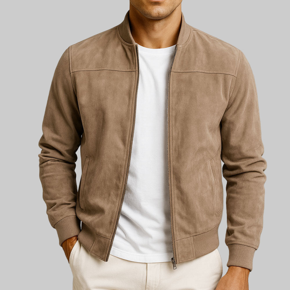 Chaqueta Hombre Estilo Urbano en Ante – Diseño Clásico y Versátil