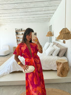 Vestido Brillante Elegante Mujer Eventos Invitada de Boda| Sunset Glow