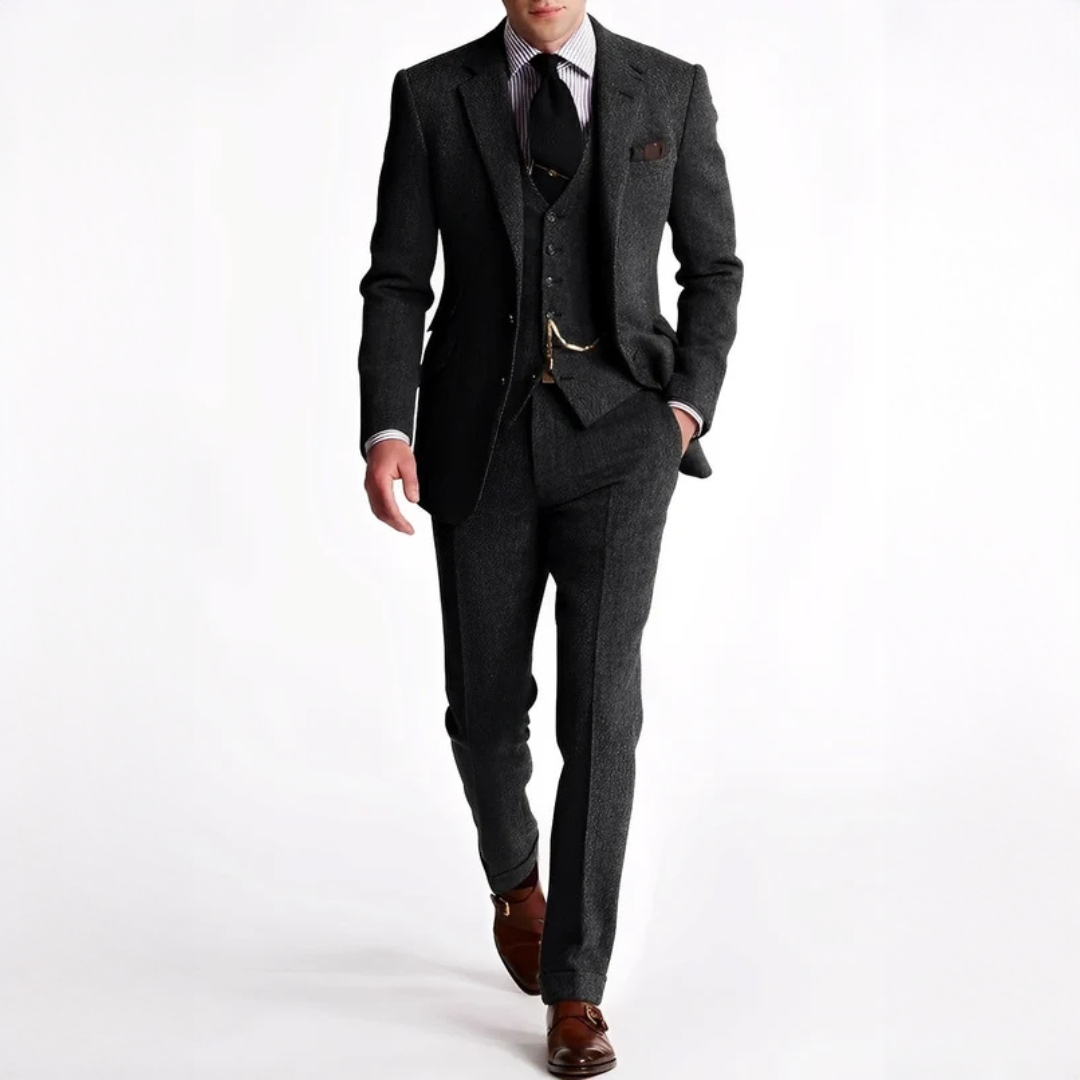 Traje Tres Piezas Tweed Elegante Hombre | Desmond