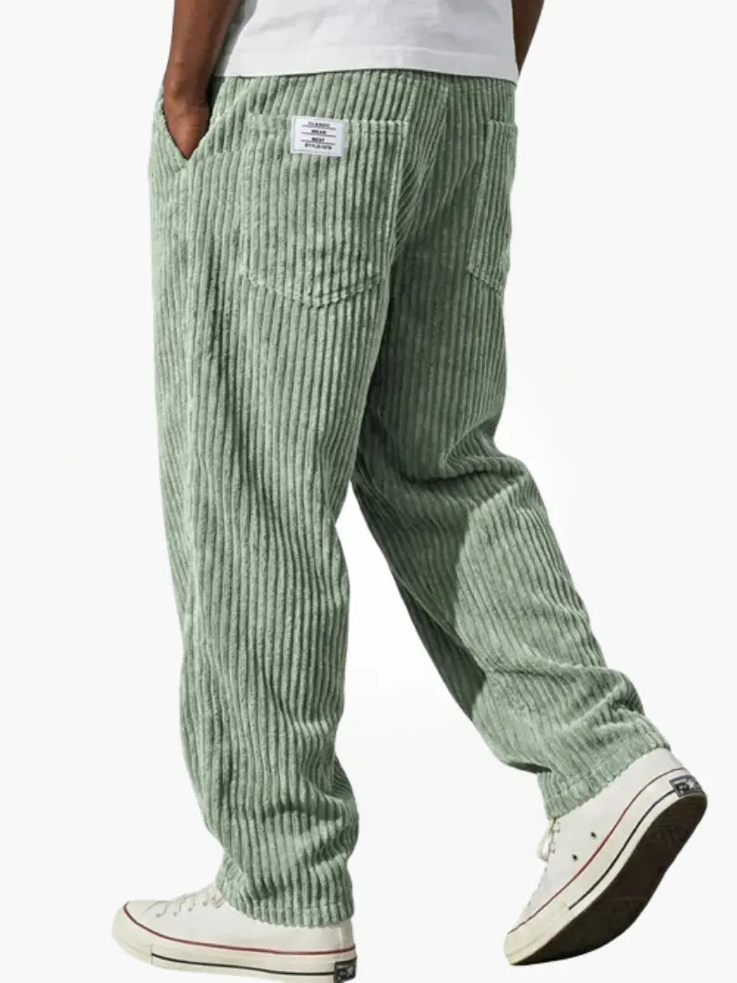 Pantalones de pana para hombre con cintura elástica